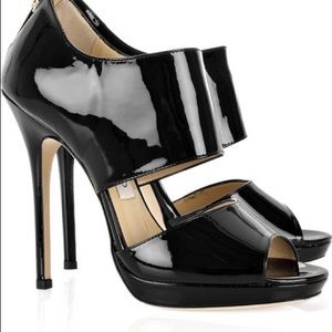 Jimmy Choo Private black patent leather sandal